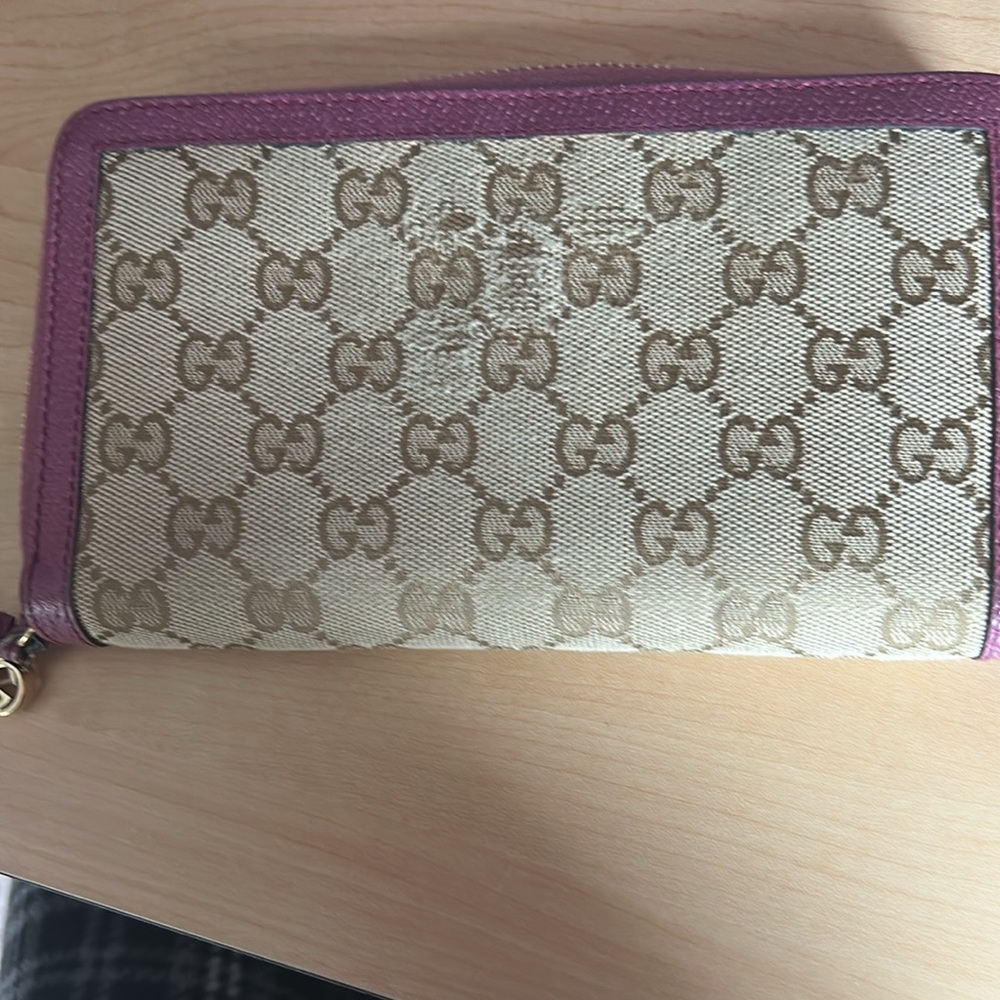 Gucci Monogram Long Wallet in Canvas with Purple Leather Edge coating - Picture 4 of 11